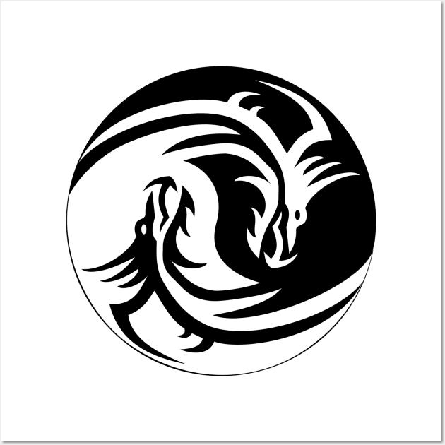 yin yang dragon Wall Art by WordFandom